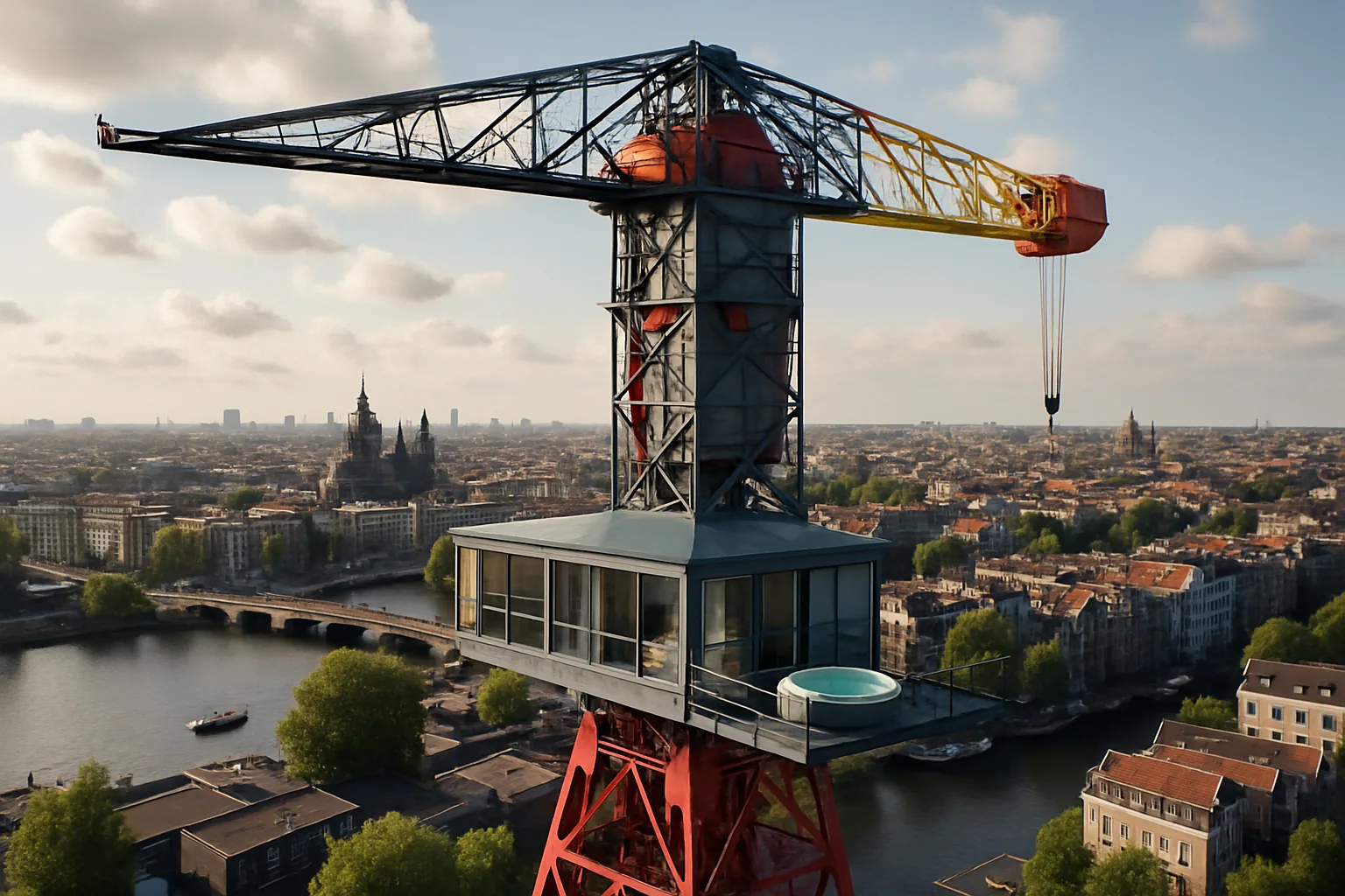Crane Hotel Faralda: dormire a 50 metri in una gru ad Amsterdam