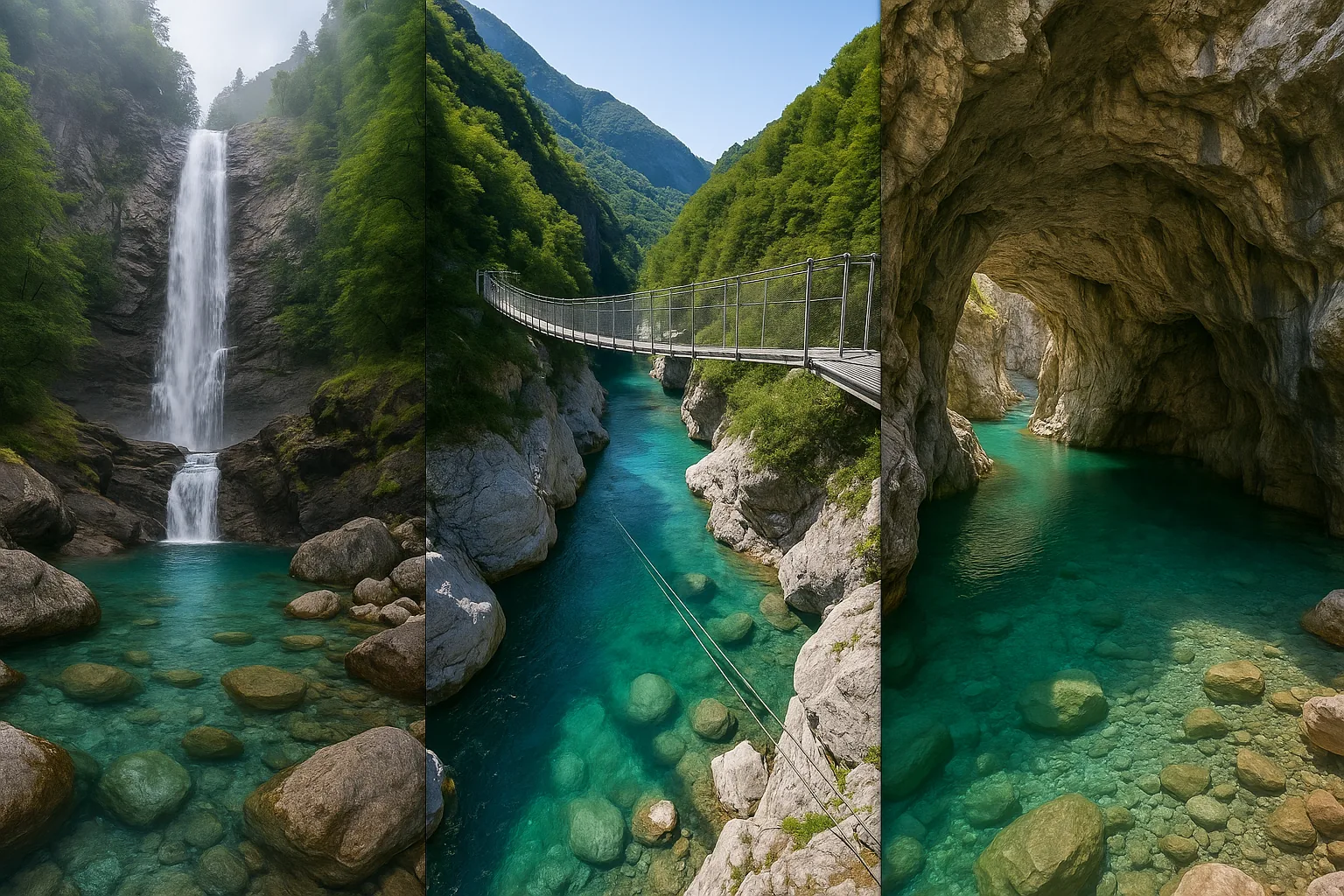 Meraviglie naturali d'Italia e d'Europa: cascate, ponti sospesi e piscine nascoste