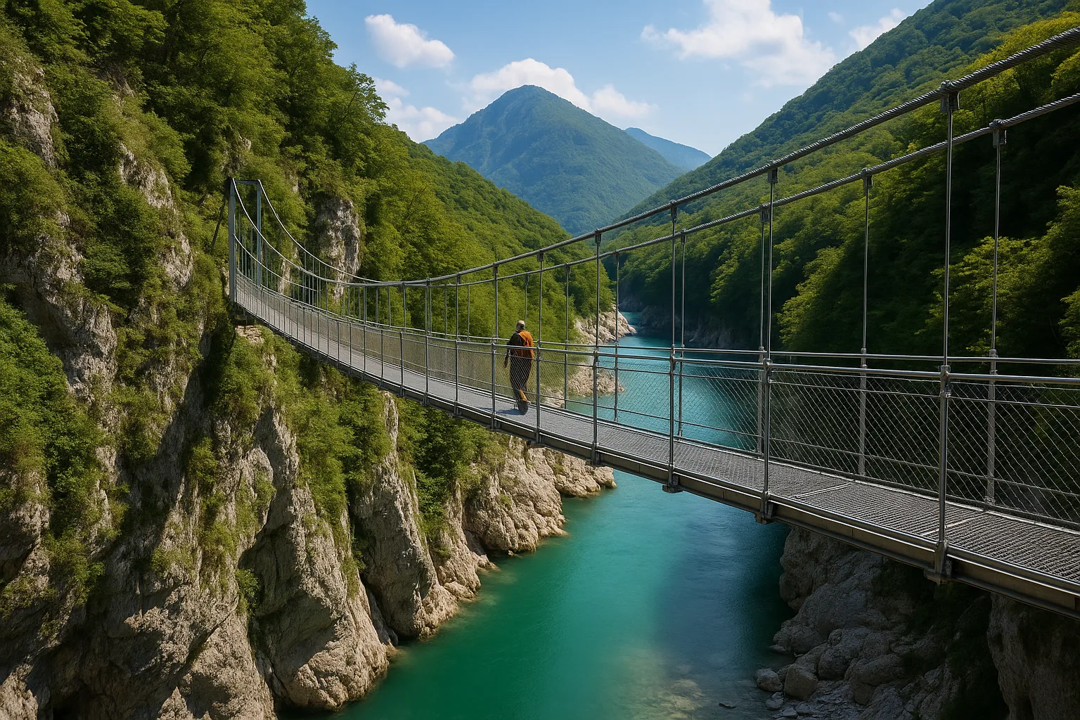 Ponte tibetano sulla Forra del Cellina: adrenalina tra le Dolomiti friulane