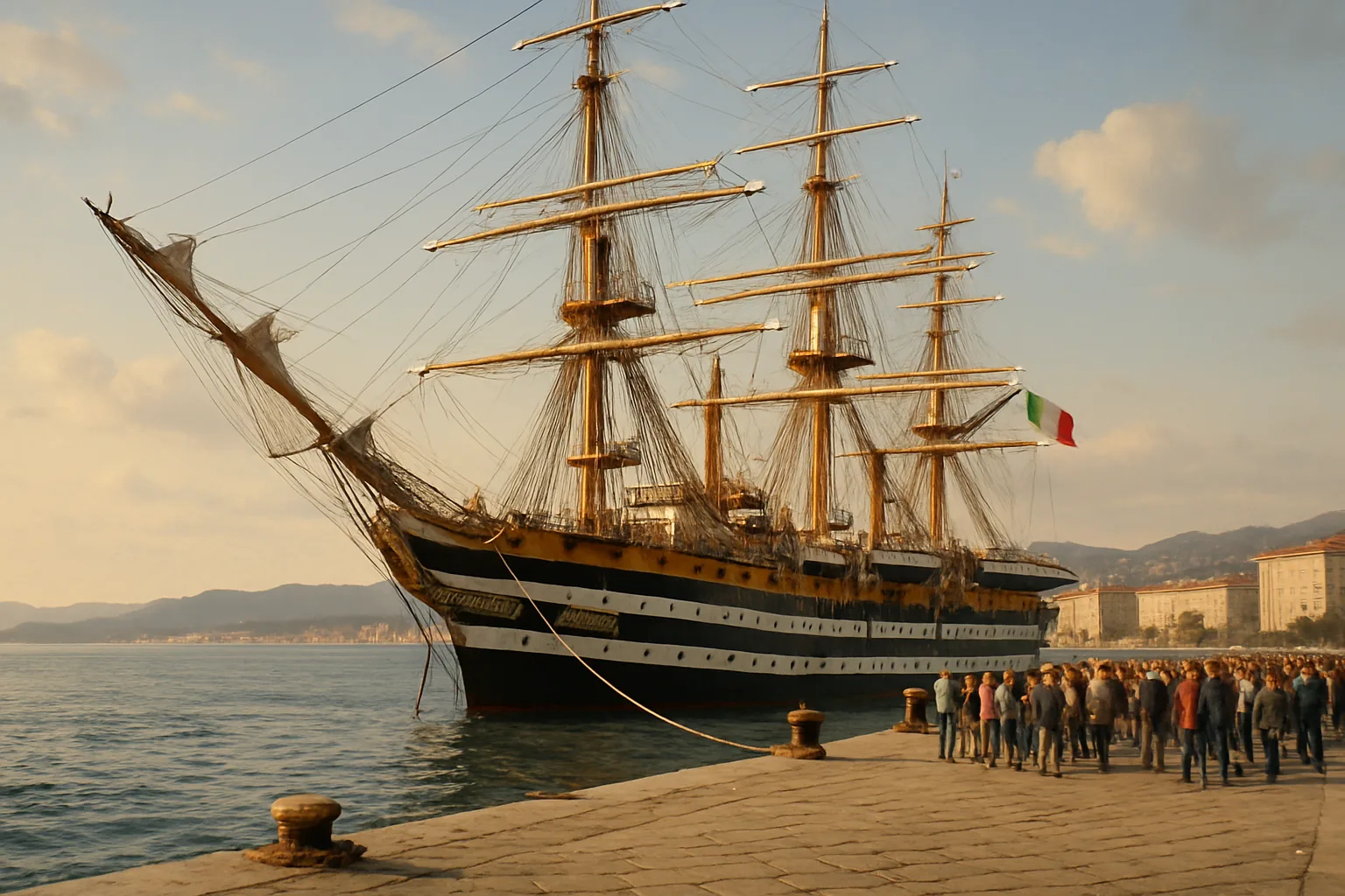 Amerigo Vespucci a Trieste e Ravenna: il veliero della Marina Militare in Italia